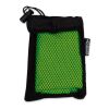 Serviette rafraichissante en R-PET 30X80cm Noir-Vert clair
