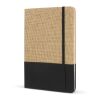 Carnet de notes en jute R-PET GRS Noir | sans marquage | non disponible | non disponible | non disponible