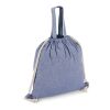 Sac cordelettes en coton recyclé 38x42cm Bleu / Blanc | sans marquage | non disponible | non disponible | non disponible