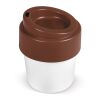 Tasse à café avec couvercle Hot-but-cool 240ml Blanc-Marron | sans marquage | non disponible | non disponible | non disponible