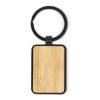 Porte-clés en bambou et métal rectangulaire Noir | sans marquage | non disponible | non disponible | non disponible