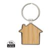 Porte-clés maison en alliage de zinc RCS et bambou argent-marron | sans marquage | non disponible | non disponible