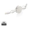 Cable 6 en 1 en TPE et plastique recyclé RCS blanc | sans marquage | non disponible | non disponible