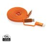 Câble magnétique 60W 2 en 1 Arc en PET RCS orange | sans marquage | non disponible | non disponible