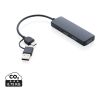 Hub avec double entrée en plastique recyclé RCS noir | sans marquage | non disponible | non disponible