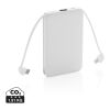 Batterie de secours 5000 mAh avec câble intégré blanc | sans marquage | non disponible | non disponible