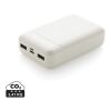 Batterie de secours 10.000 mAh en plastique recyclé RCS blanc | sans marquage | non disponible | non disponible
