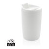Mug en PP recyclé GRS avec couvercle à bascule blanc | sans marquage | non disponible | non disponible