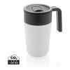 Tasse en acier inoxydable et PP recyclé GRS avec poignée blanc | sans marquage | non disponible | non disponible