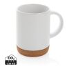 Mug en céramique avec base en liège blanc | sans marquage | non disponible | non disponible