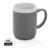 Mug en céramique avec bord blanc gris-blanc | sans marquage | non disponible | non disponible