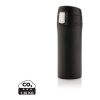Mug 300ml à fermeture facile en acier inoxydable recyclé RCS noir | sans marquage | non disponible | non disponible