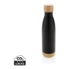 Bouteille isotherme en acier avec finition bambou noir | sans marquage | non disponible | non disponible