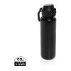 Bouteille de sport 600ML en acier recyclé RCS Via noir | sans marquage | non disponible | non disponible