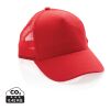 Casquette de routier 5 panneaux coton recyclé Impact AWARE™ rouge | sans marquage | non disponible | non disponible | non disponible