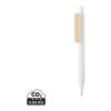 Stylo en ABS recyclé GRS avec clip en bambou blanc | sans marquage | non disponible | non disponible