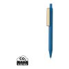 Stylo en ABS recyclé GRS avec clip en bambou bleu | sans marquage | non disponible | non disponible