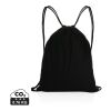 Sac à dos cordelettes en coton recyclé 145 gr Impact AWARE™ noir | sans marquage | non disponible | non disponible | non disponible