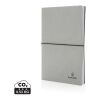 Carnet de notes A5 en cuir recyclé gris clair | sans marquage | non disponible | non disponible