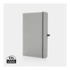 Carnet A5 à couverture rigide en cuir recyclé gris clair | sans marquage | non disponible | non disponible
