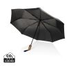 Mini parapluie 21" à ouverture auto en bois d'acacia Kaycey noir | sans marquage | non disponible | non disponible