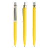 Prodir QS01 stylo à bille à poussoir Soft Touch et agrafe métal jaune/argent | non disponible | sans marquage