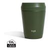 Mug 235 ml avec couvercle 360 en acier recyclé Topl vert | sans marquage | non disponible | non disponible