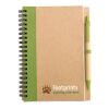 Carnet de note en papier recyclé avec stylo - pages blanches lime | sans marquage | non disponible | non disponible | non disponible