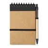 Bloc-notes recyclé et stylo noir | sans marquage | non disponible | non disponible | non disponible