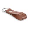 Porte-clés à boucle en PU marron