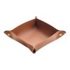 Vide-poches pliable en PU marron
