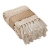Couverture en polycoton beige