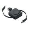 Câble USB-C rétractable noir