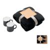 Ensemble couverture et 2 mugs noir
