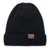 Bonnet tricoté avec revers noir