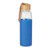 Gourde en verre 500 ml dans pochette housse bleu royal