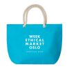 Sac de plage avec cordon turquoise