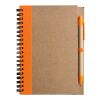 Carnet de note à spirale en papier recyclé - pages lignées orange | sans marquage | non disponible | non disponible