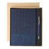 Set de cuaderno de PU reciclado (A5) y bolígrafo Tarek bleu