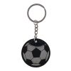 Porte-clés ballon de football en acier inoxydable recyclé Ciro noir | sans marquage