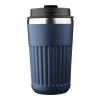 Mug double paroi en acier inoxydable recyclé de 400 ml Chiara bleu | sans marquage | non disponible | non disponible