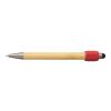 Stylo bille en bambou avec fonction spinner Fenn rouge | sans marquage | non disponible | non disponible