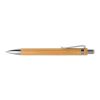Stylo bille en bamboo et métal, mine bleue. marron
