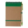 Carnet à spirale en carton vert