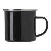 Mug émaillé en acier inoxydable noir | sans marquage | non disponible | non disponible