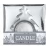 Bougie Sapin avec support en verre argent | sans marquage | non disponible | non disponible