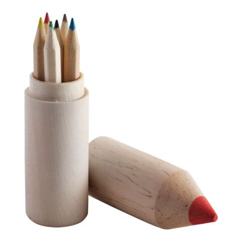 Tube en bois de 6 crayons