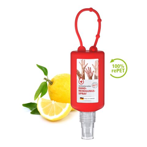 Bumper de 50 ml - Spray antibactérien de nettoyage des mains - Body label rouge | Étiquette Body Label brillante