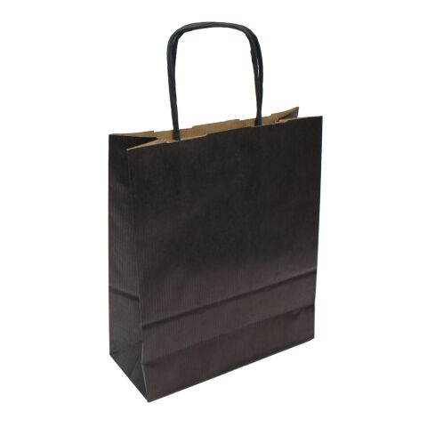 Sac papier kraft cannelé Color noir | 18 x 8 x 22,5 cm | sans marquage | sans marquage