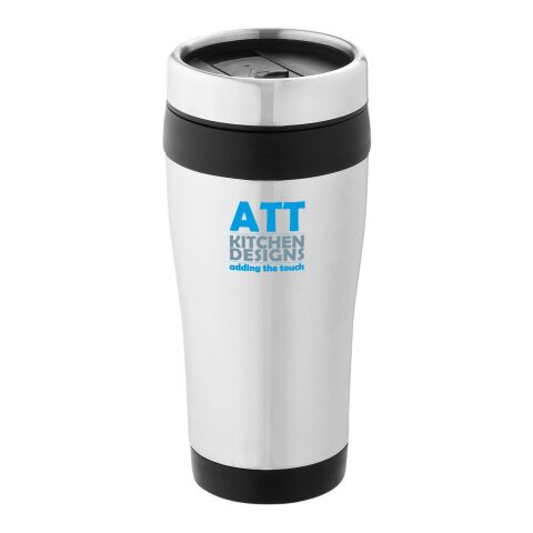 Mug isotherme Elwood Standard | Argent-Noir | sans marquage | non disponible | non disponible